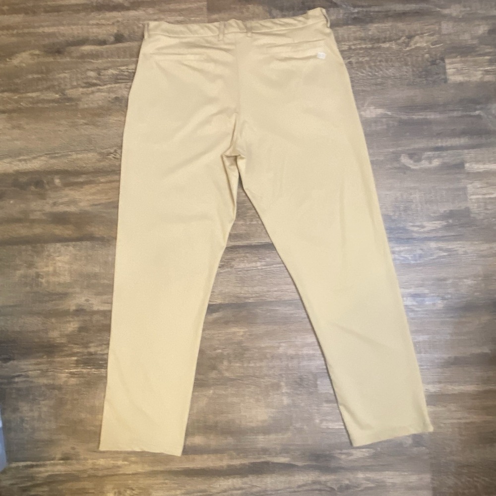 ZELOS Pants‎ Men's Khaki Flat Front Performance Golf Stretch Chino Size 40x32 - Picture 2 of 7